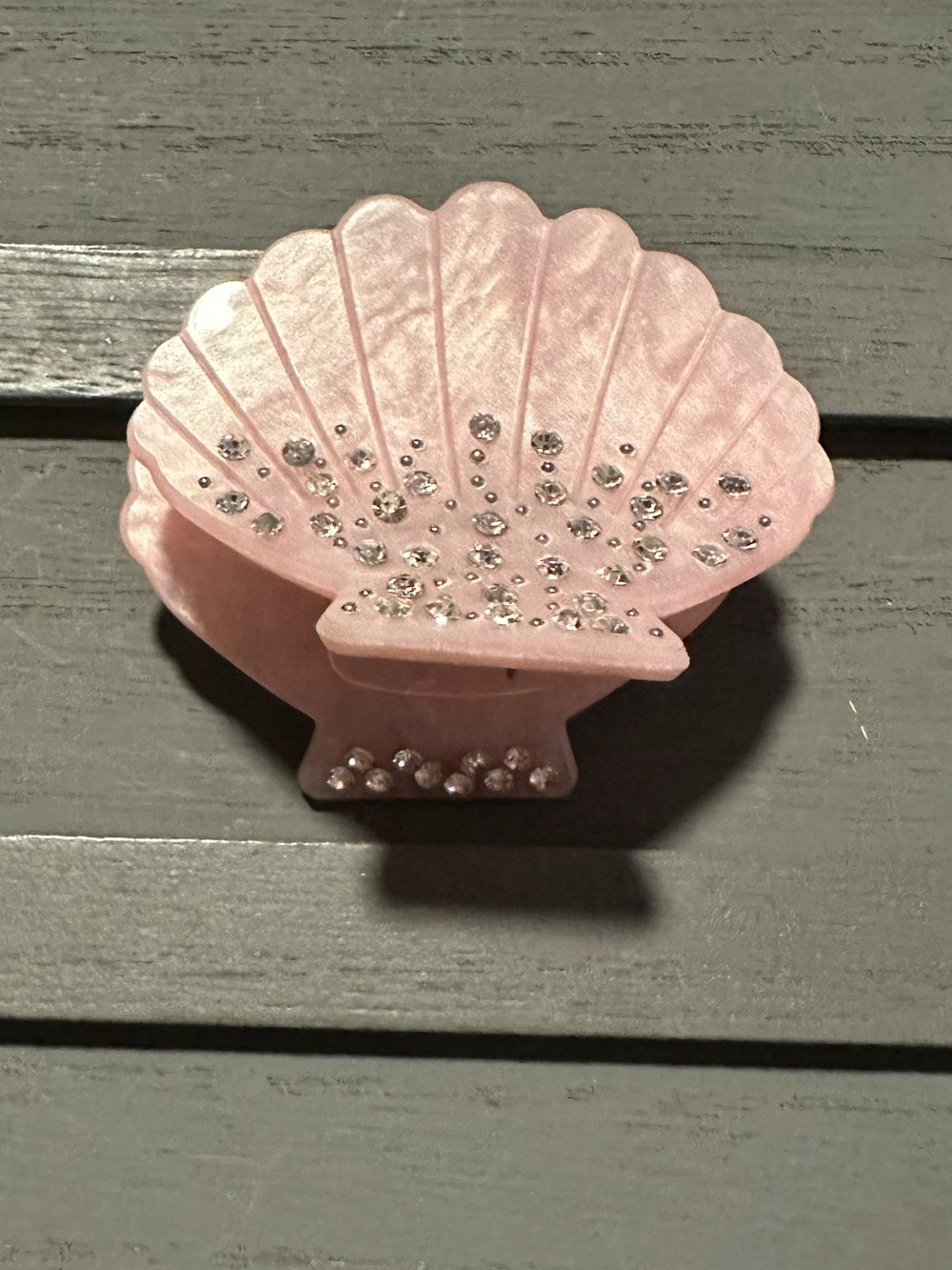 Pink Rhinestone Shell Hair Clip - Women Accessories